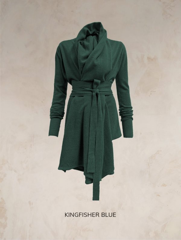 TARA SHAWL NECK CARDIGAN WITH OBI BELT PURE LAMBSWOOL PREORDER - Image 20