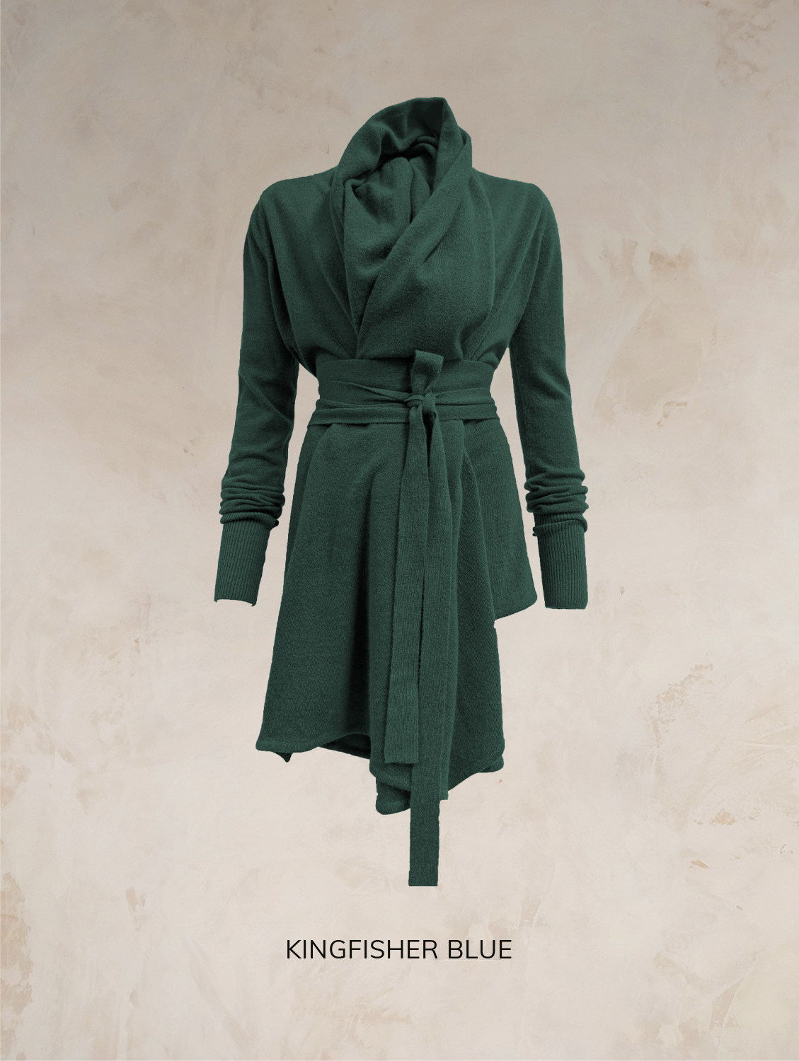 TARA SHAWL NECK CARDIGAN WITH OBI BELT PURE LAMBSWOOL  PREORDER - Image 17