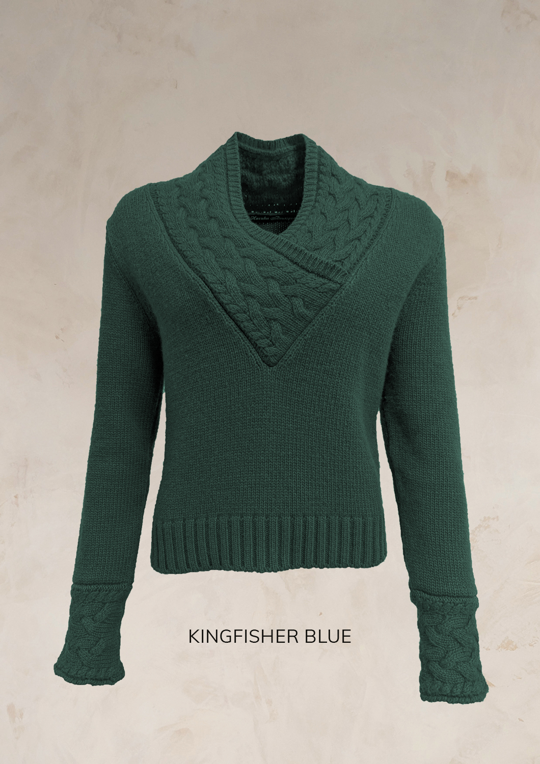 CHUNKY CABLE KNIT V NECK JUMPER PURE LAMBSWOOL PREORDER - Image 27