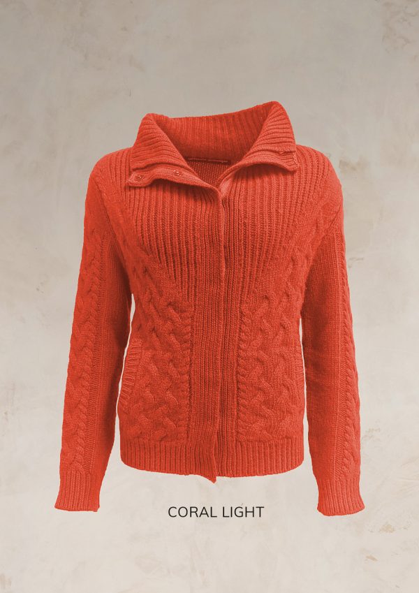 ENDLESS KNOT CABLE KNIT BOMBER CARDIGAN PURE LAMBSWOOL PREORDER - Image 16