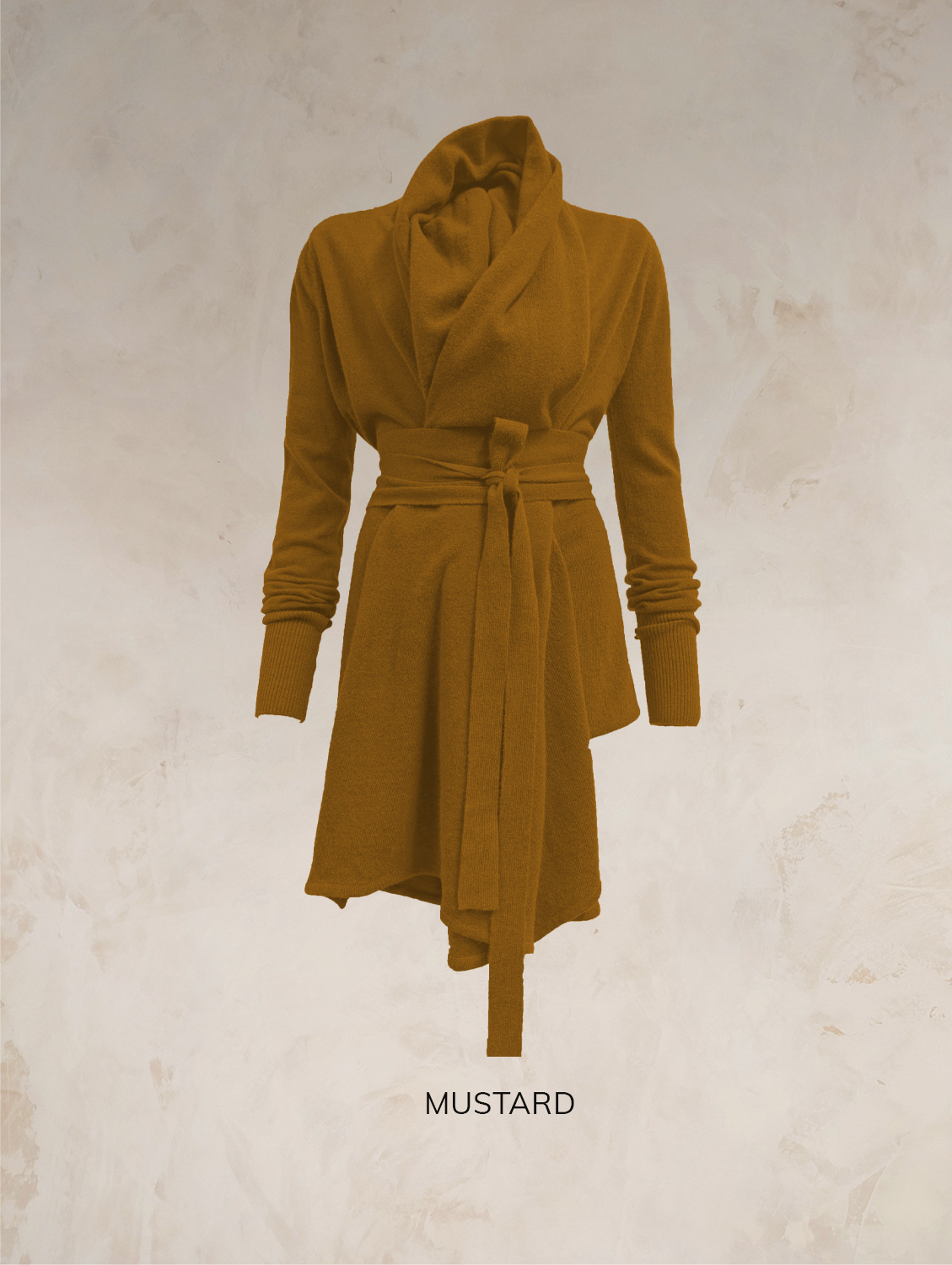 TARA SHAWL NECK CARDIGAN WITH OBI BELT PURE LAMBSWOOL  PREORDER - Image 19