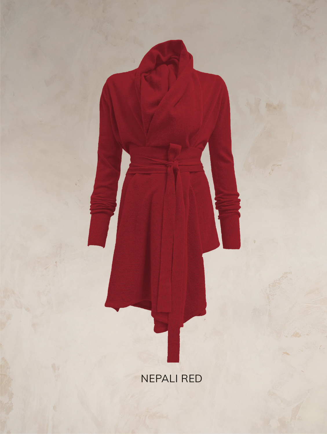 TARA SHAWL NECK CARDIGAN WITH OBI BELT PURE LAMBSWOOL  PREORDER - Image 20