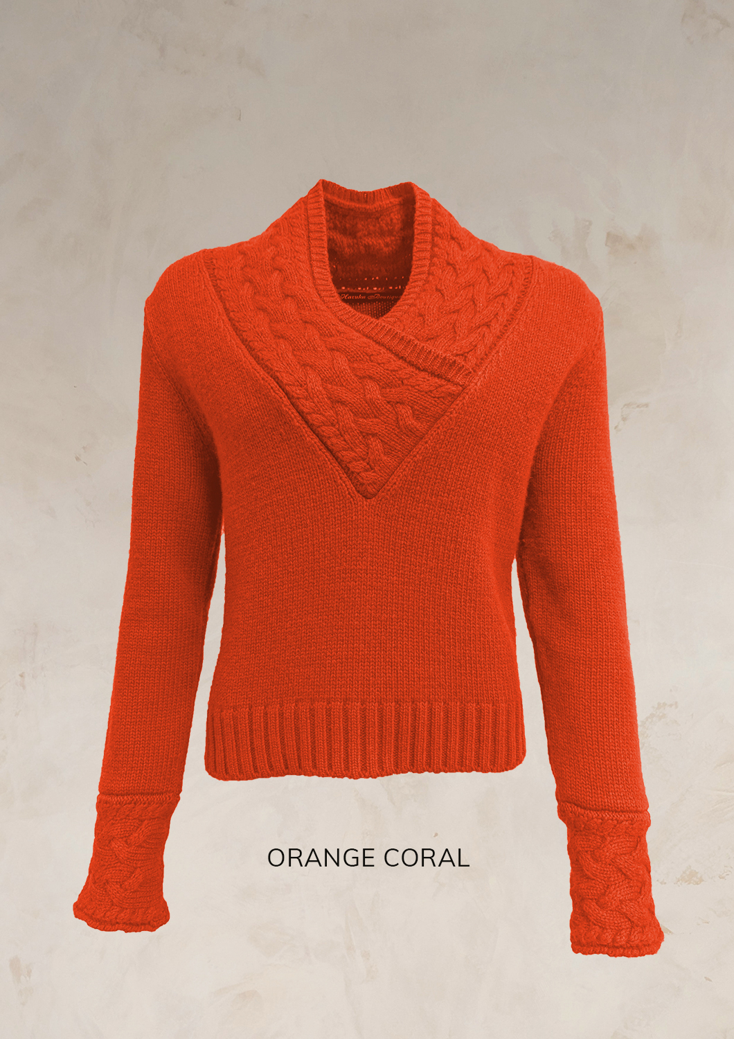 CHUNKY CABLE KNIT V NECK JUMPER PURE LAMBSWOOL PREORDER - Image 31