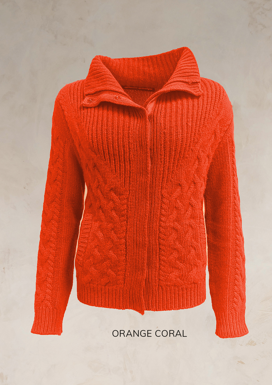 ENDLESS KNOT CABLE KNIT BOMBER CARDIGAN PURE LAMBSWOOL PREORDER - Image 17