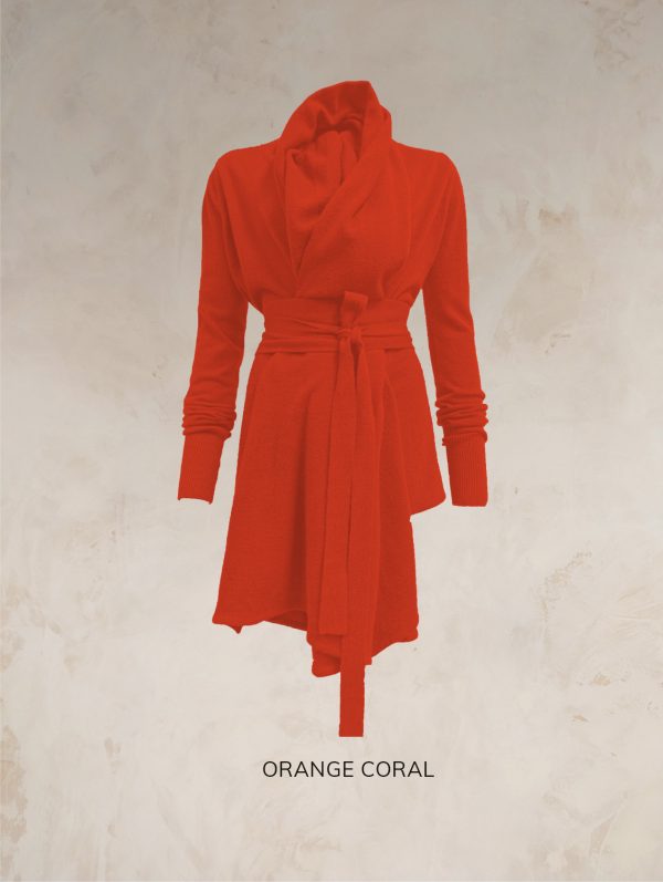 TARA SHAWL NECK CARDIGAN WITH OBI BELT PURE LAMBSWOOL PREORDER - Image 24