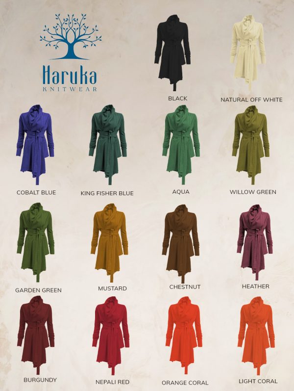 TARA SHAWL NECK CARDIGAN WITH OBI BELT PURE LAMBSWOOL PREORDER - Image 2
