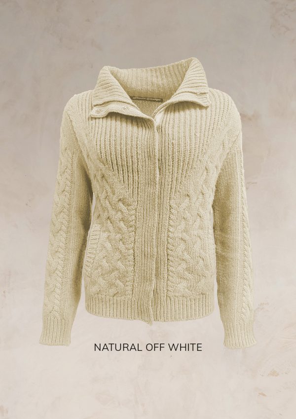 ENDLESS KNOT CABLE KNIT BOMBER CARDIGAN PURE LAMBSWOOL PREORDER - Image 25