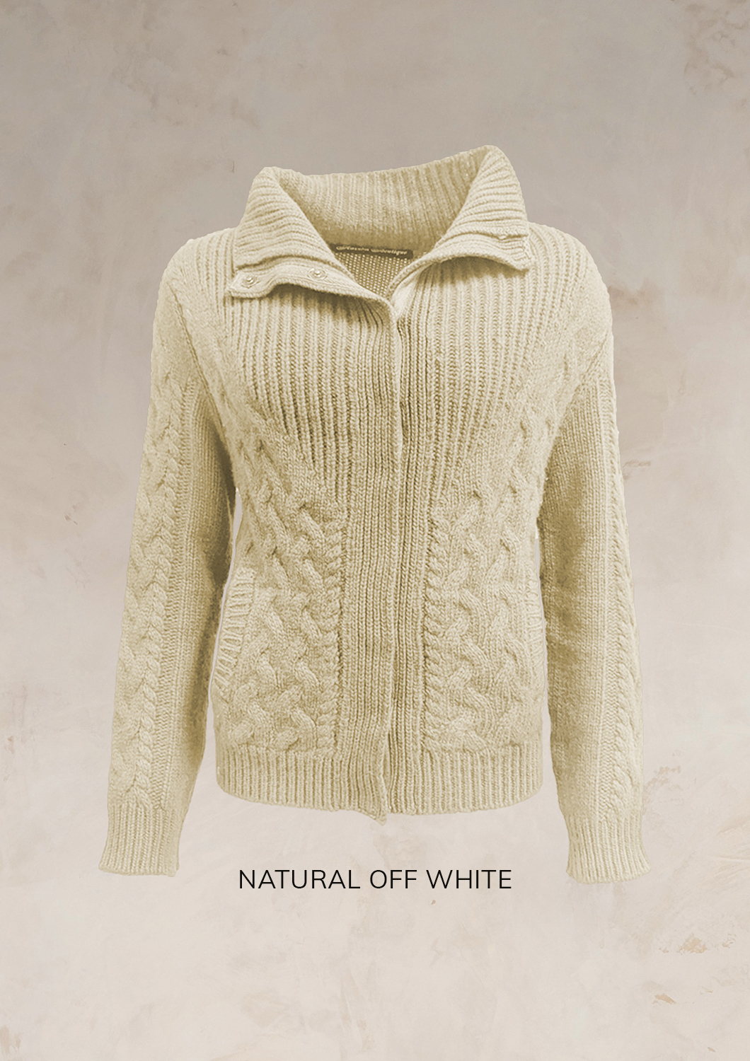 ENDLESS KNOT CABLE KNIT BOMBER CARDIGAN PURE LAMBSWOOL PREORDER - Image 24