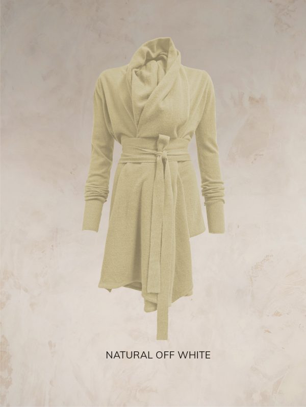 TARA SHAWL NECK CARDIGAN WITH OBI BELT PURE LAMBSWOOL PREORDER - Image 25