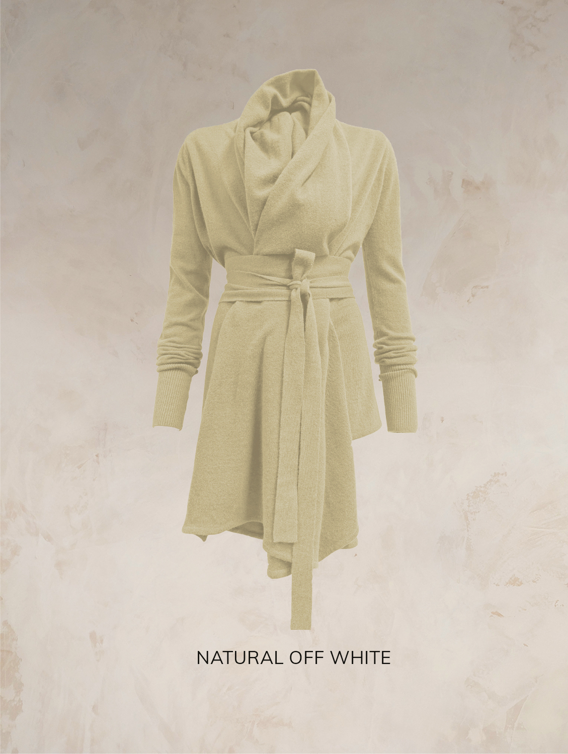 TARA SHAWL NECK CARDIGAN WITH OBI BELT PURE LAMBSWOOL  PREORDER - Image 22