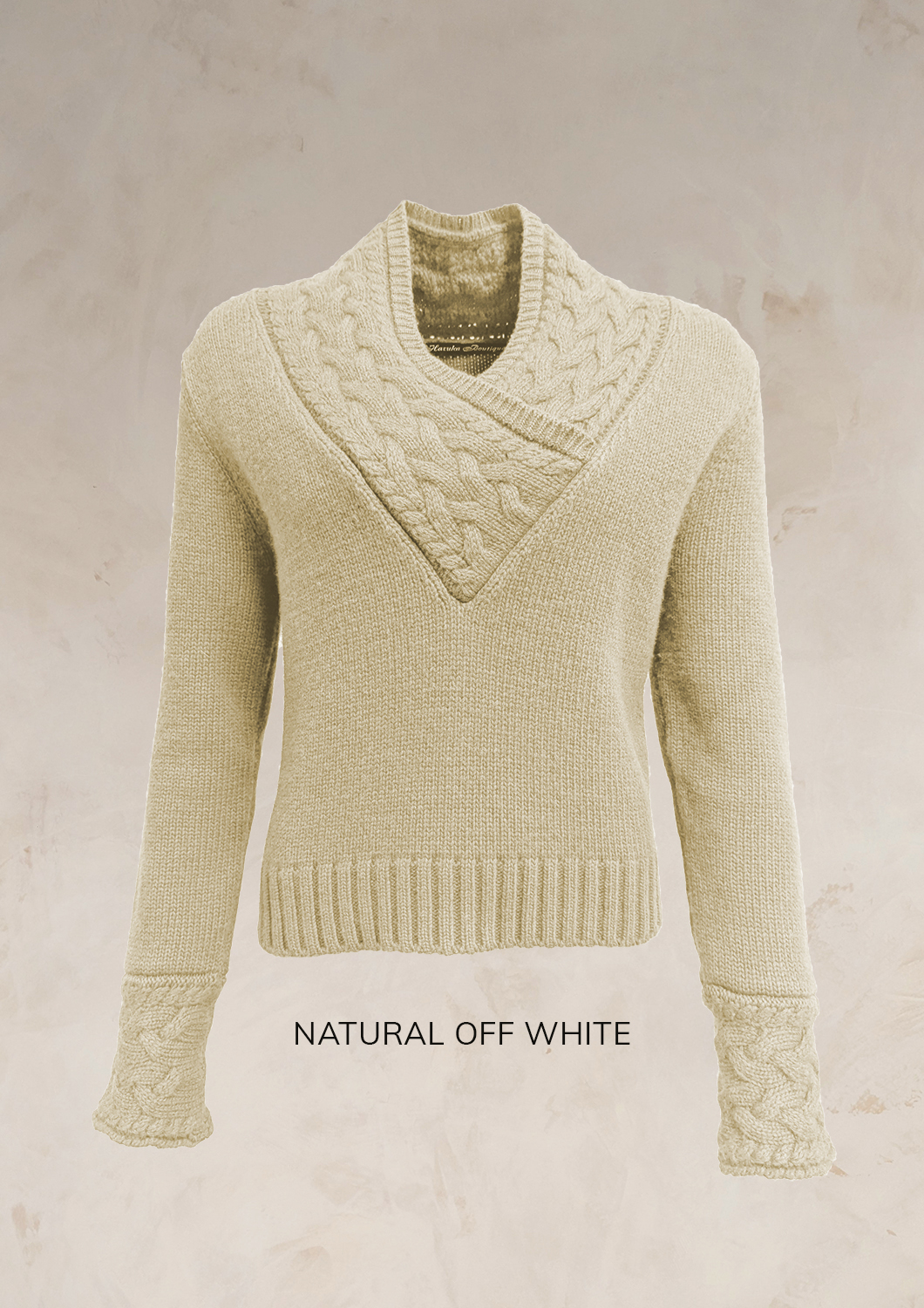 CHUNKY CABLE KNIT V NECK JUMPER PURE LAMBSWOOL PREORDER - Image 19