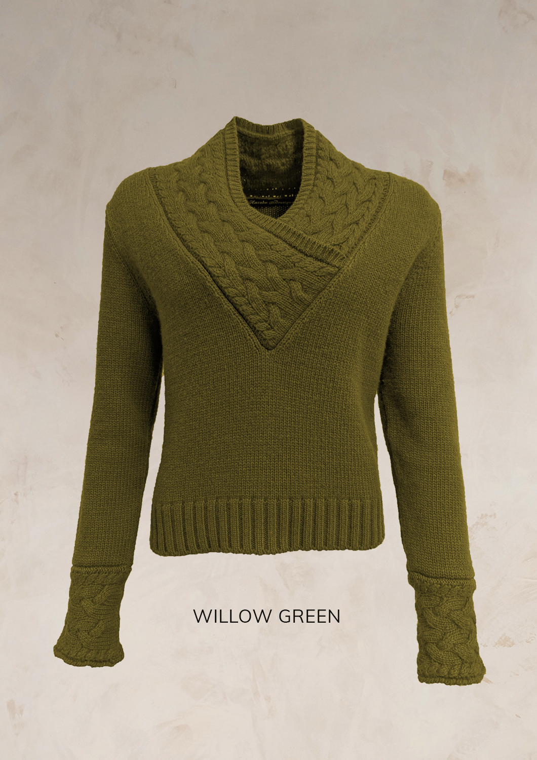CHUNKY CABLE KNIT V NECK JUMPER PURE LAMBSWOOL PREORDER - Image 7