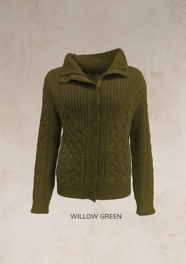 ENDLESS KNOT CABLE KNIT BOMBER CARDIGAN PURE LAMBSWOOL PREORDER - Image 26
