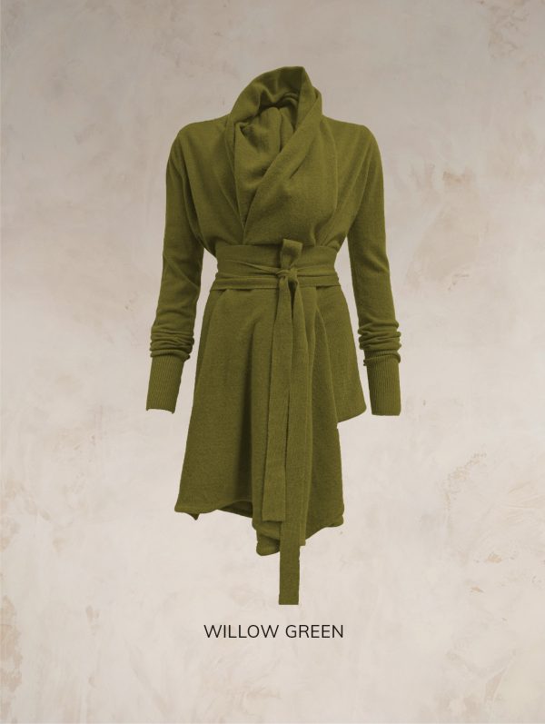 TARA SHAWL NECK CARDIGAN WITH OBI BELT PURE LAMBSWOOL PREORDER - Image 26