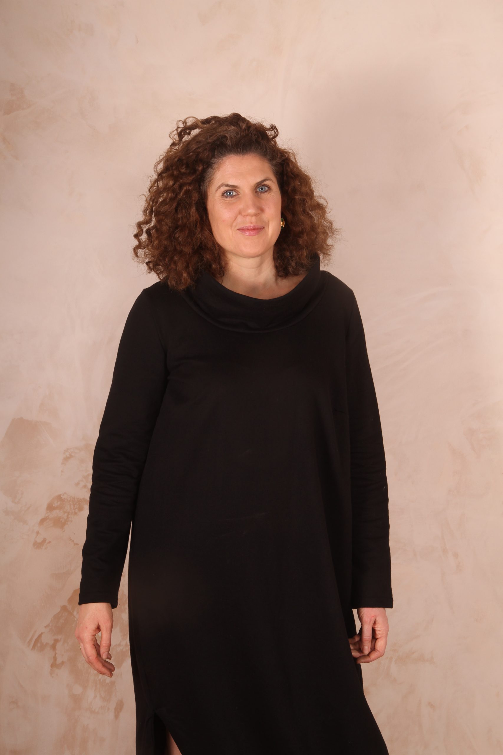 Anya 100% Cotton Jersey Oversized Jumper Dress Black - Image 5