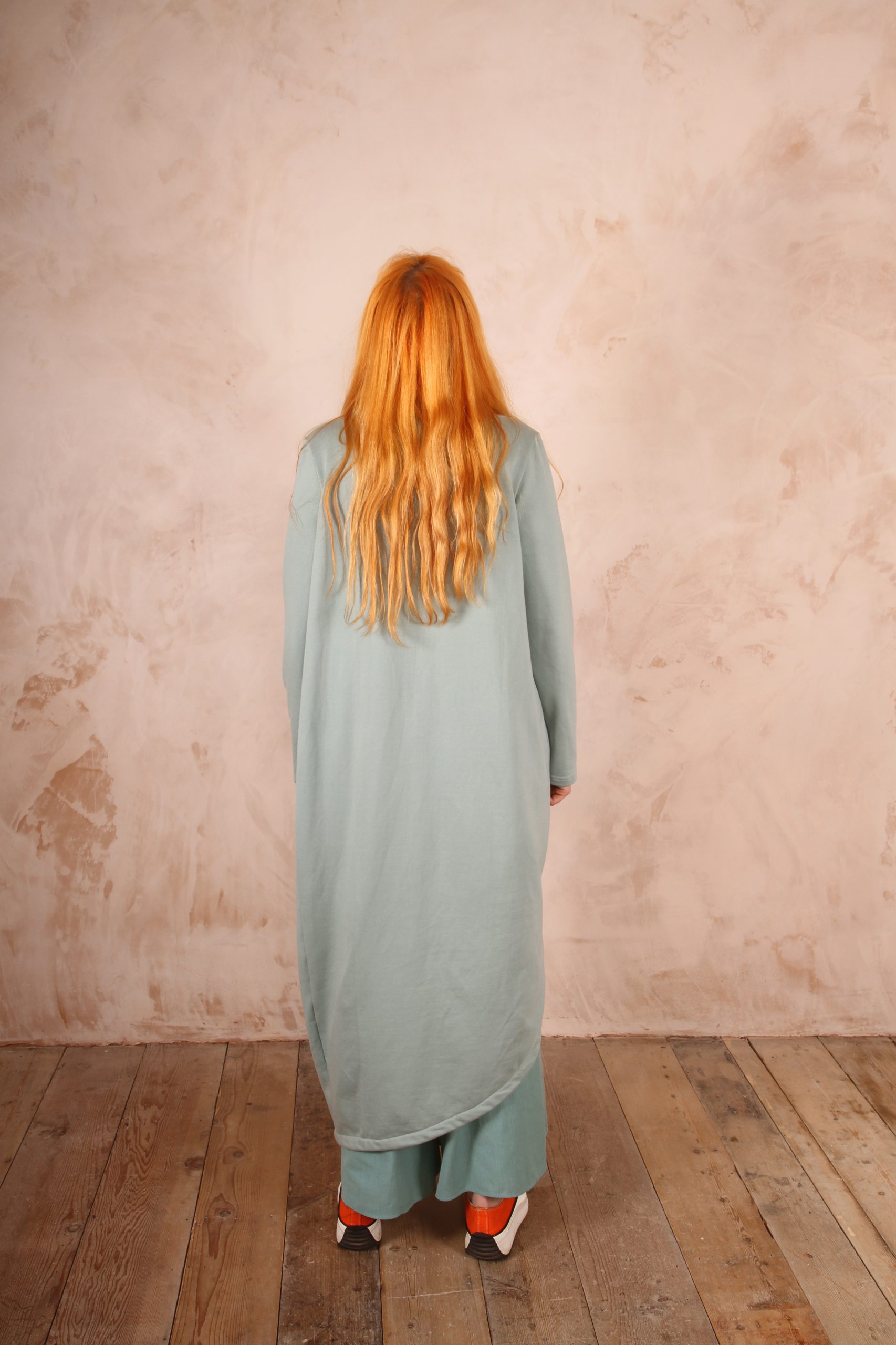 Anya 100% Cotton Jersey Oversized Jumper Dress Aqua - Image 7