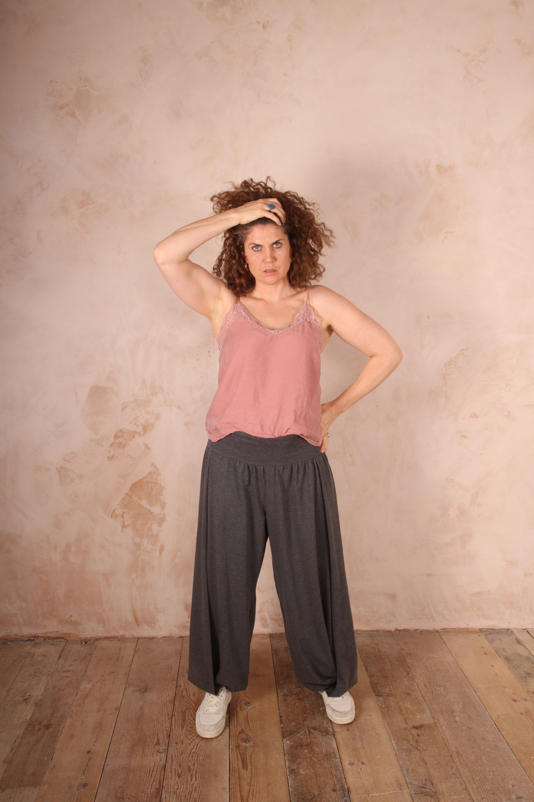 Bubble Trousers Thick Cotton Lycra- Slate Grey Marl