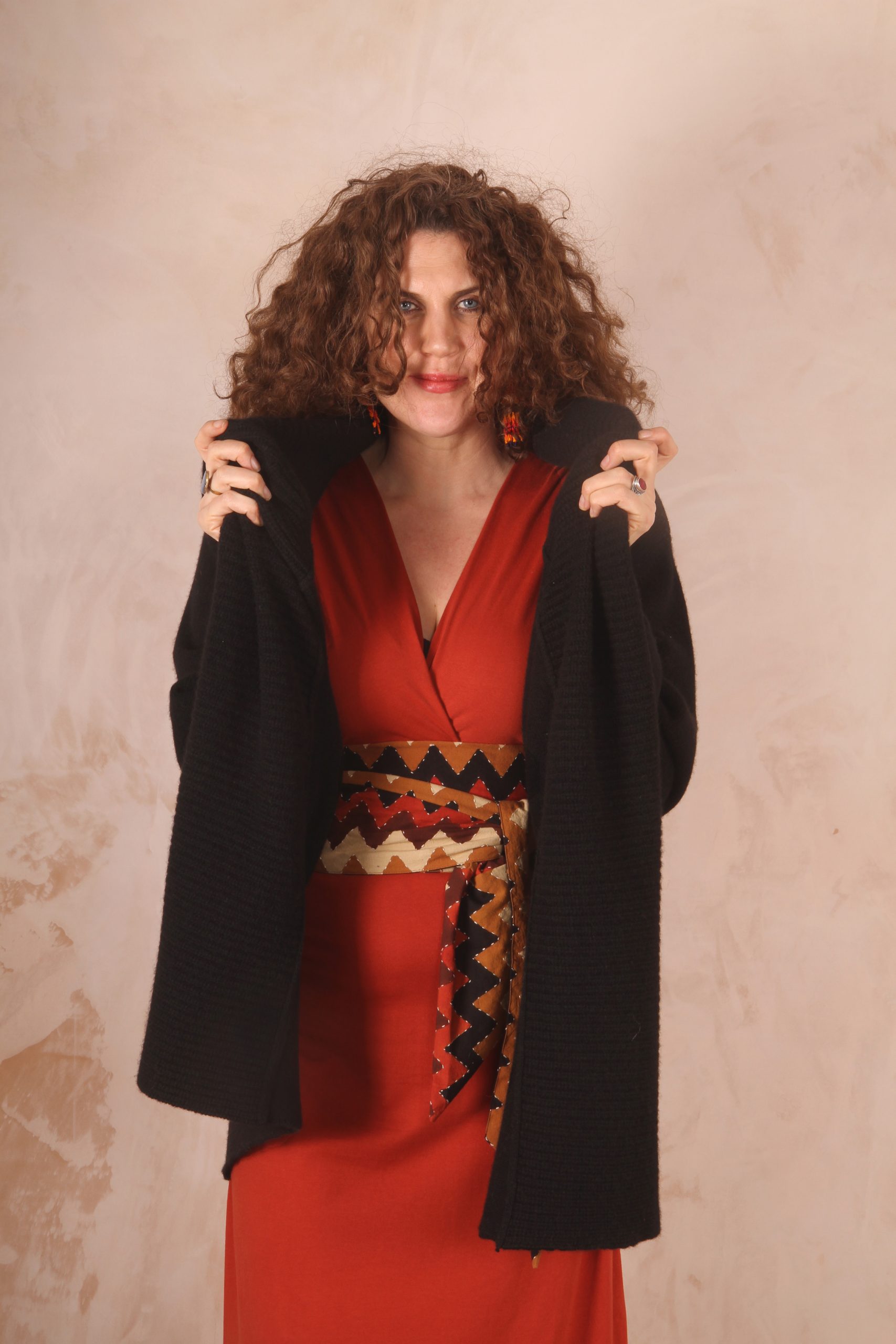 Freya oversized jersey cardigan 100% Cotton Black - Image 2