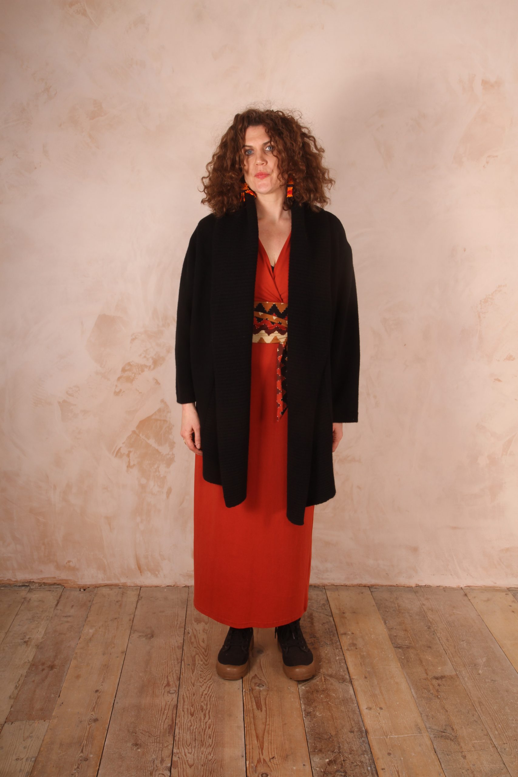 Freya oversized jersey cardigan 100% Cotton Black - Image 12