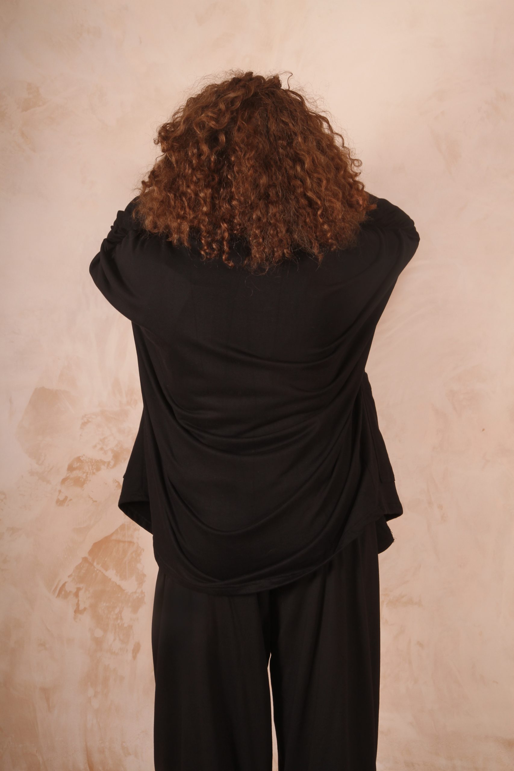 Freya oversized jersey cardigan 100% Cotton Black - Image 10