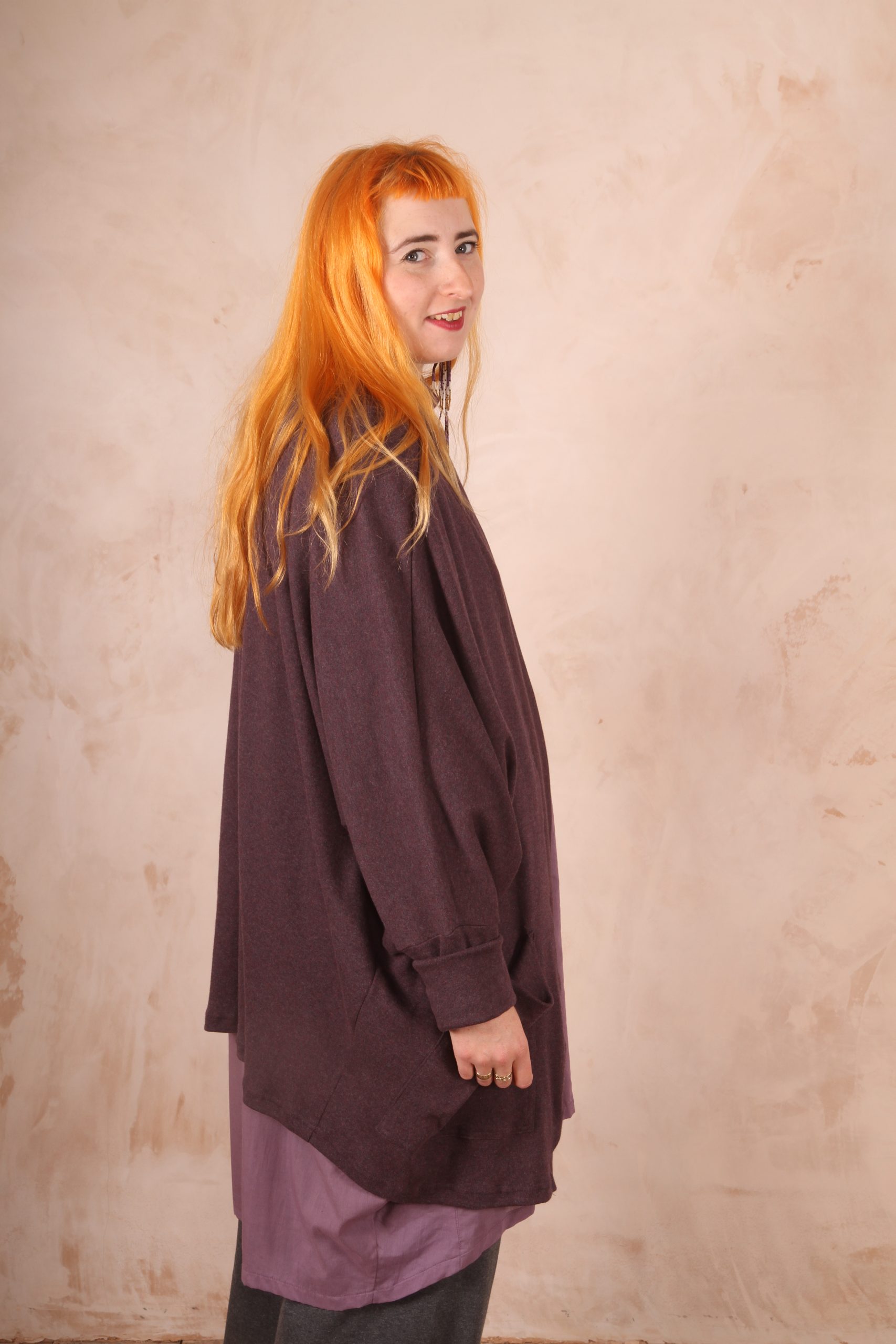 Freya oversized jersey cardigan 100% Cotton heather Marl - Image 3