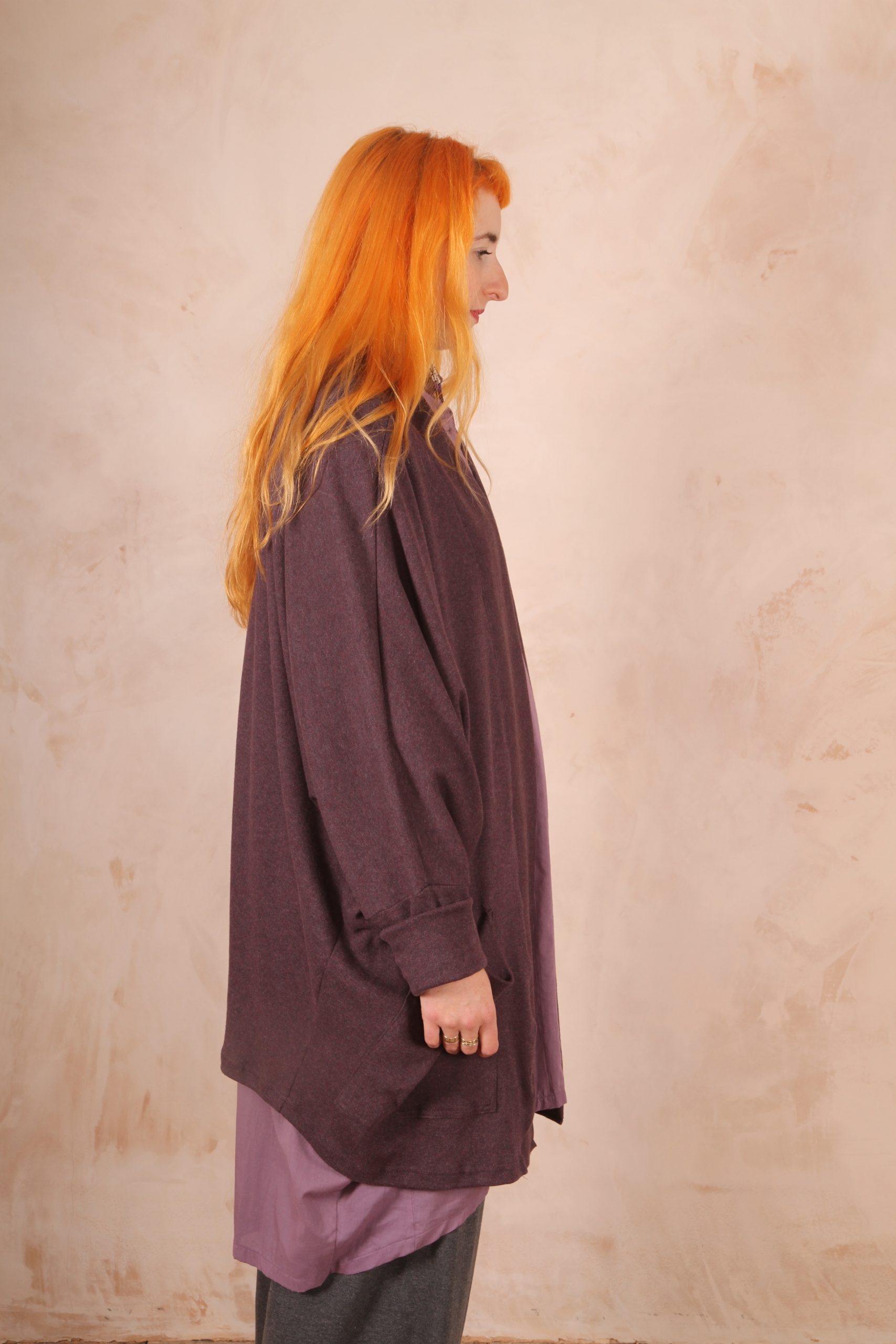 Freya oversized jersey cardigan 100% Cotton heather Marl - Image 5
