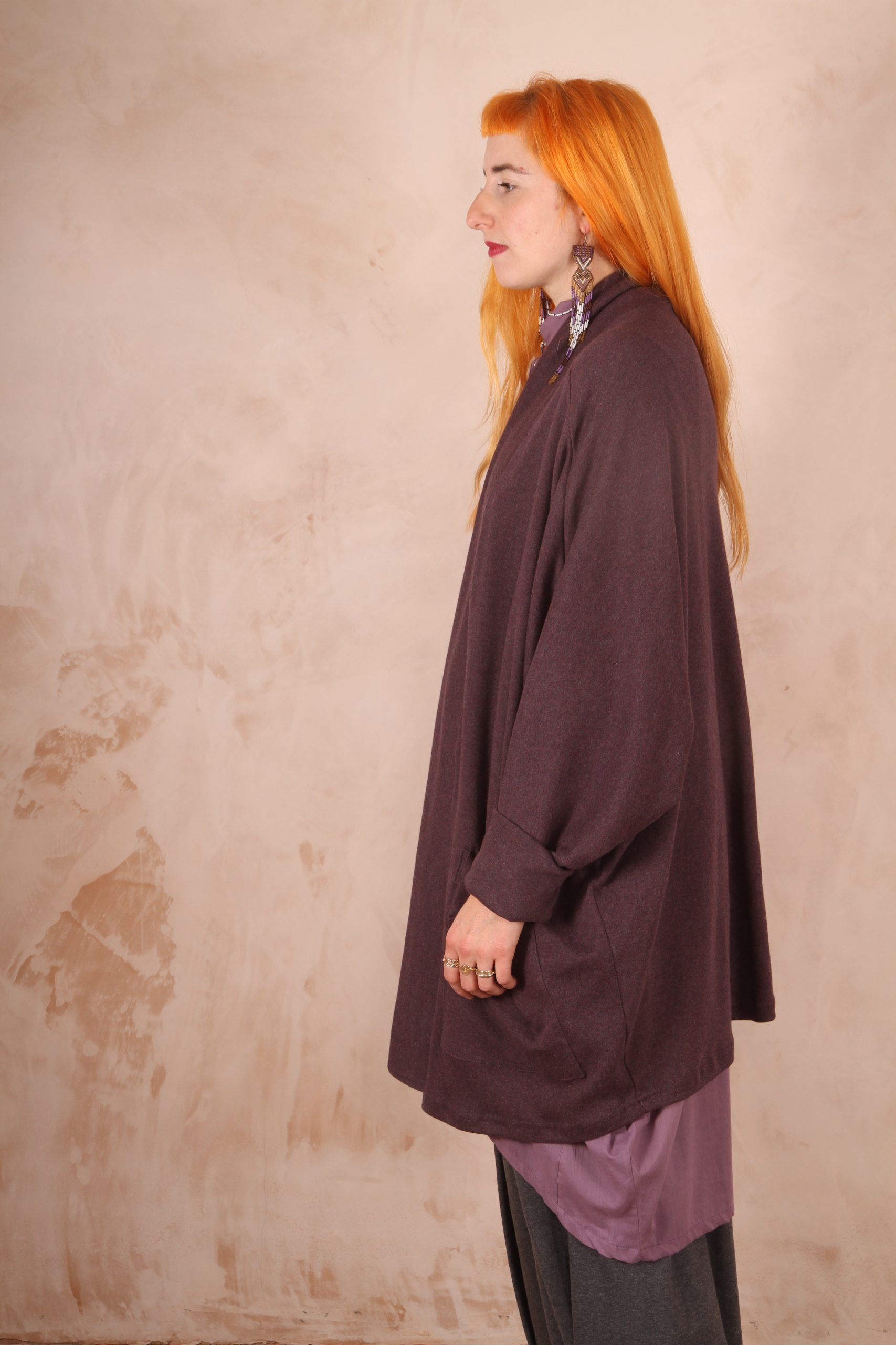 Freya oversized jersey cardigan 100% Cotton heather Marl - Image 6