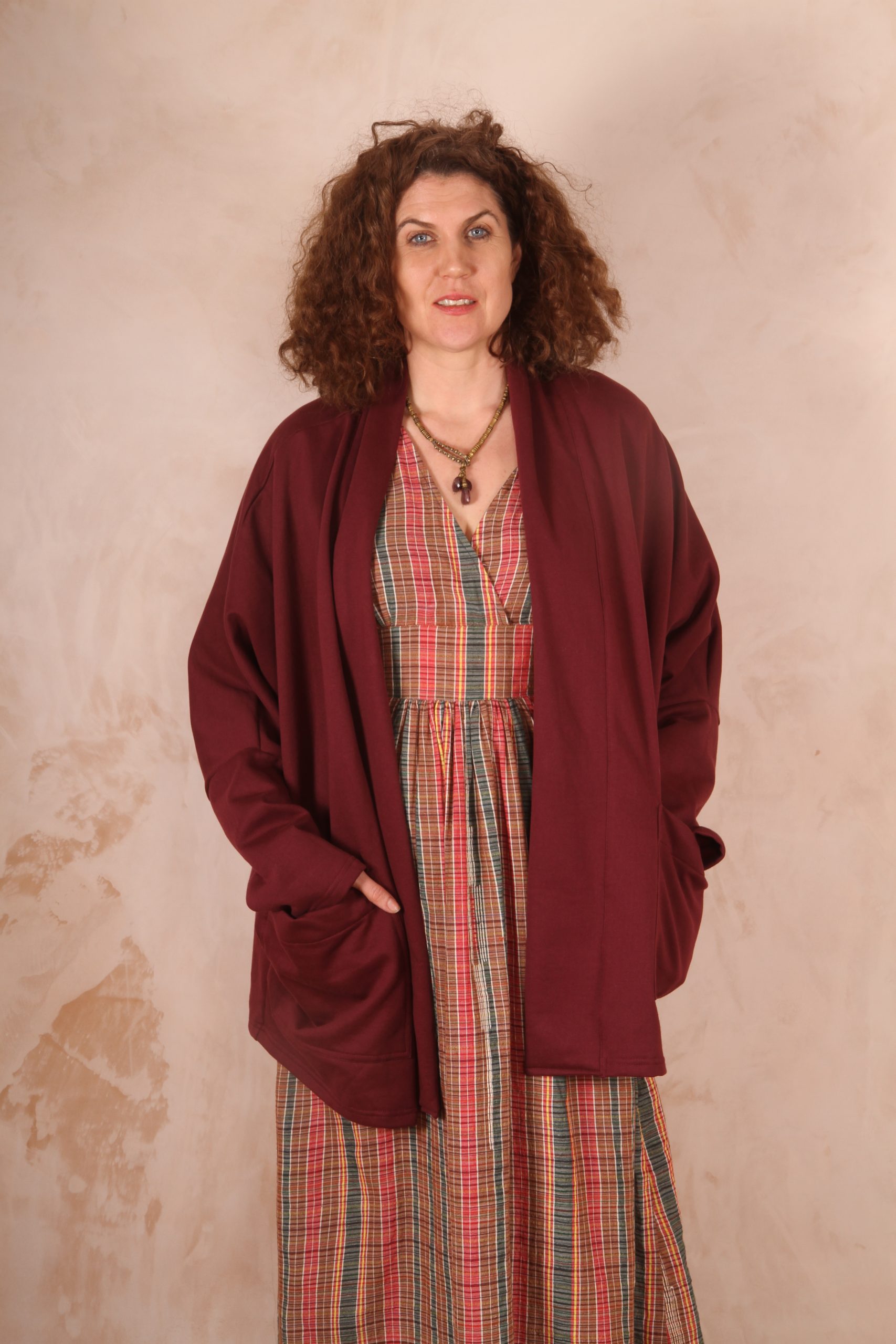 Freya oversized jersey cardigan 100% Cotton Wild Plum