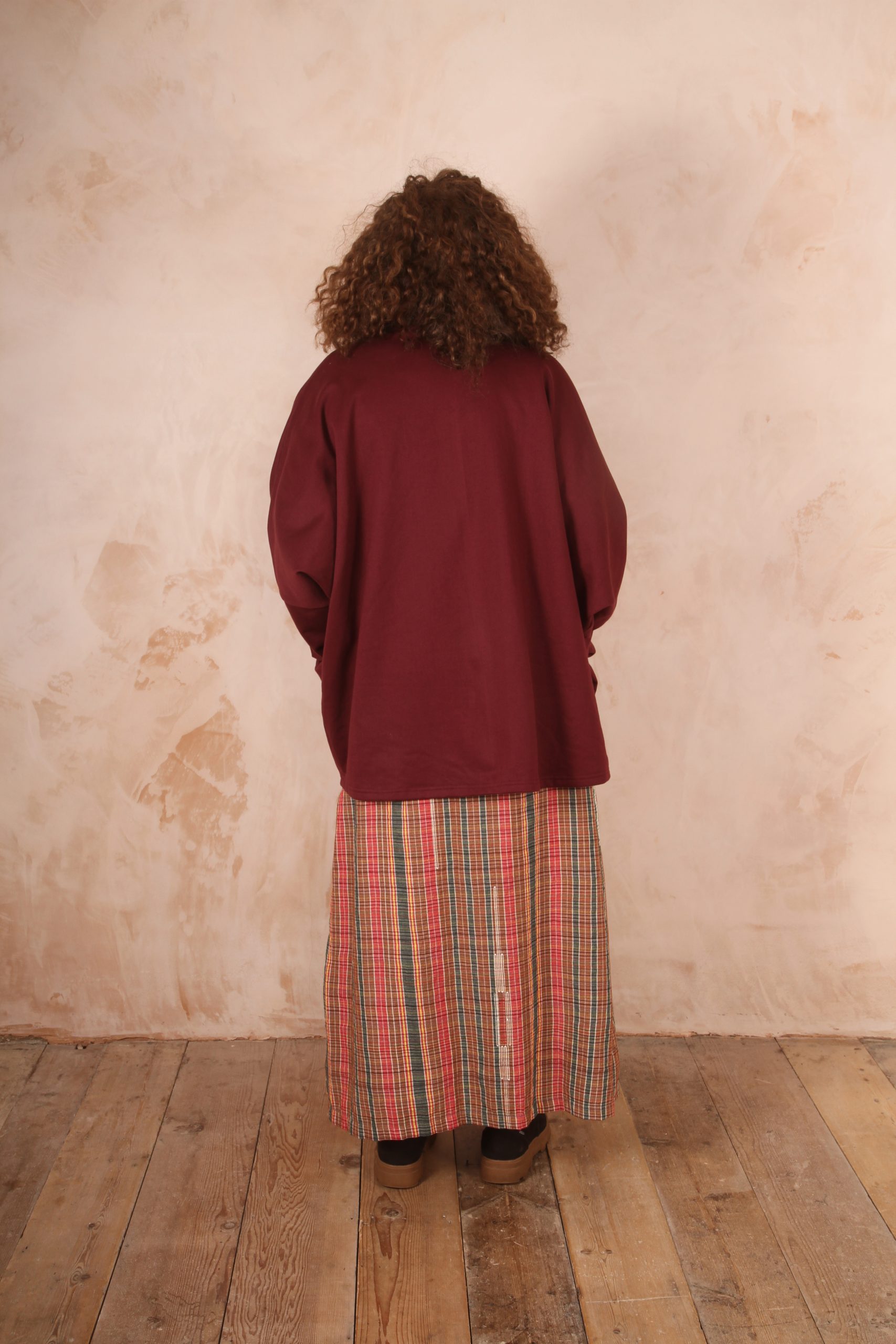 Freya oversized jersey cardigan 100% Cotton Wild Plum - Image 4