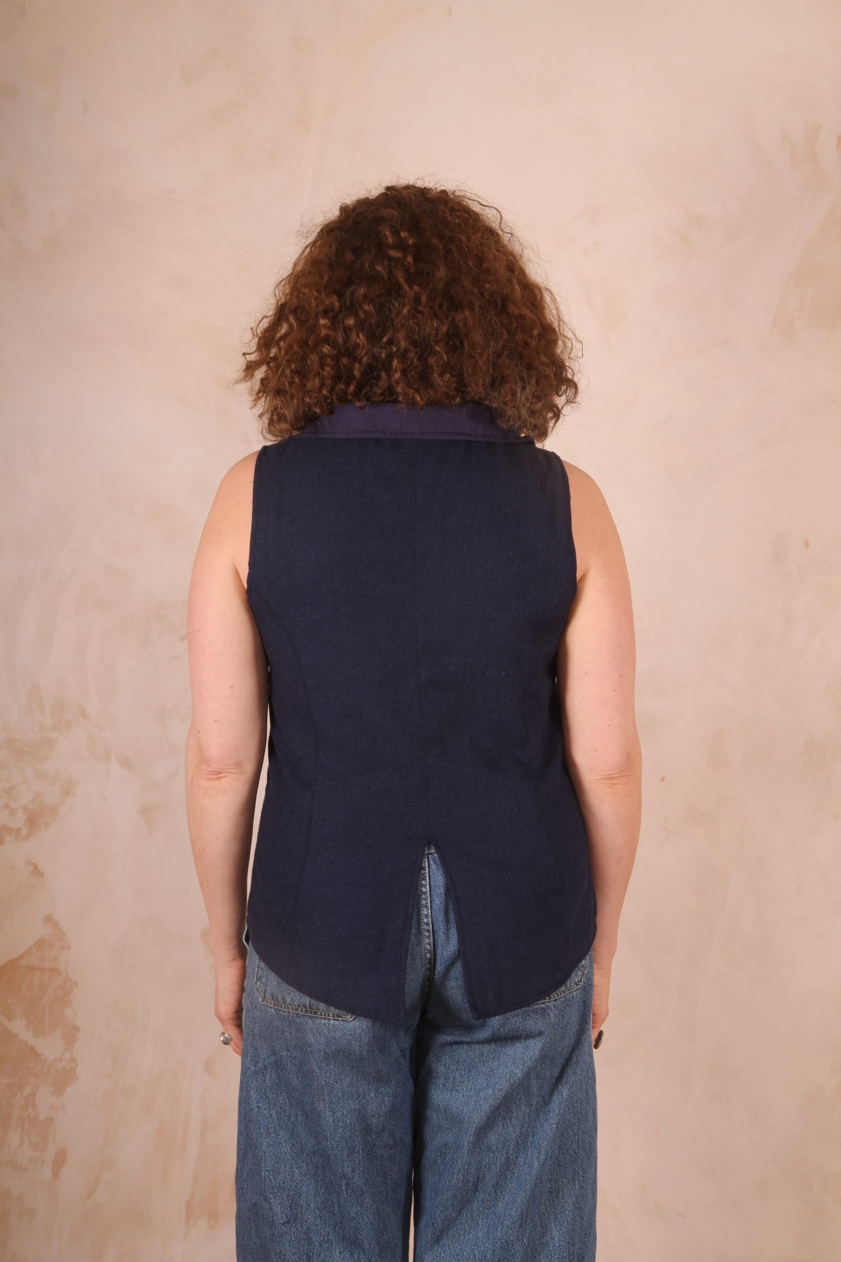 Classic Tailored Haruka Wool Waistcoat Midnight Blue - Image 7