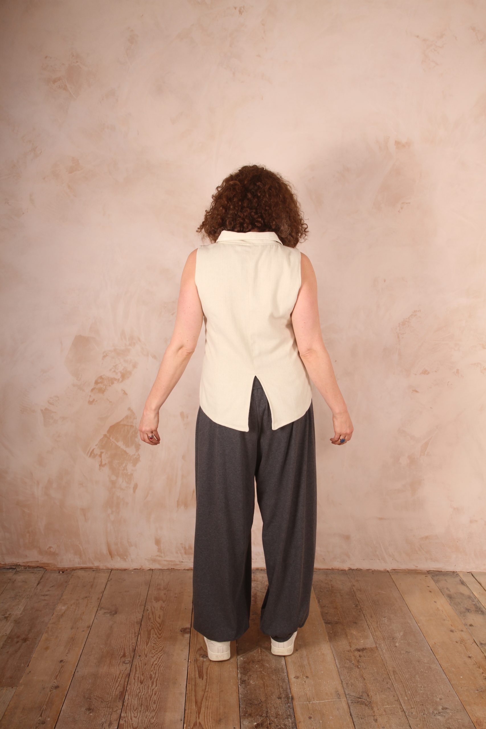 Classic Tailored Haruka Wool Waistcoat Off White - Image 6