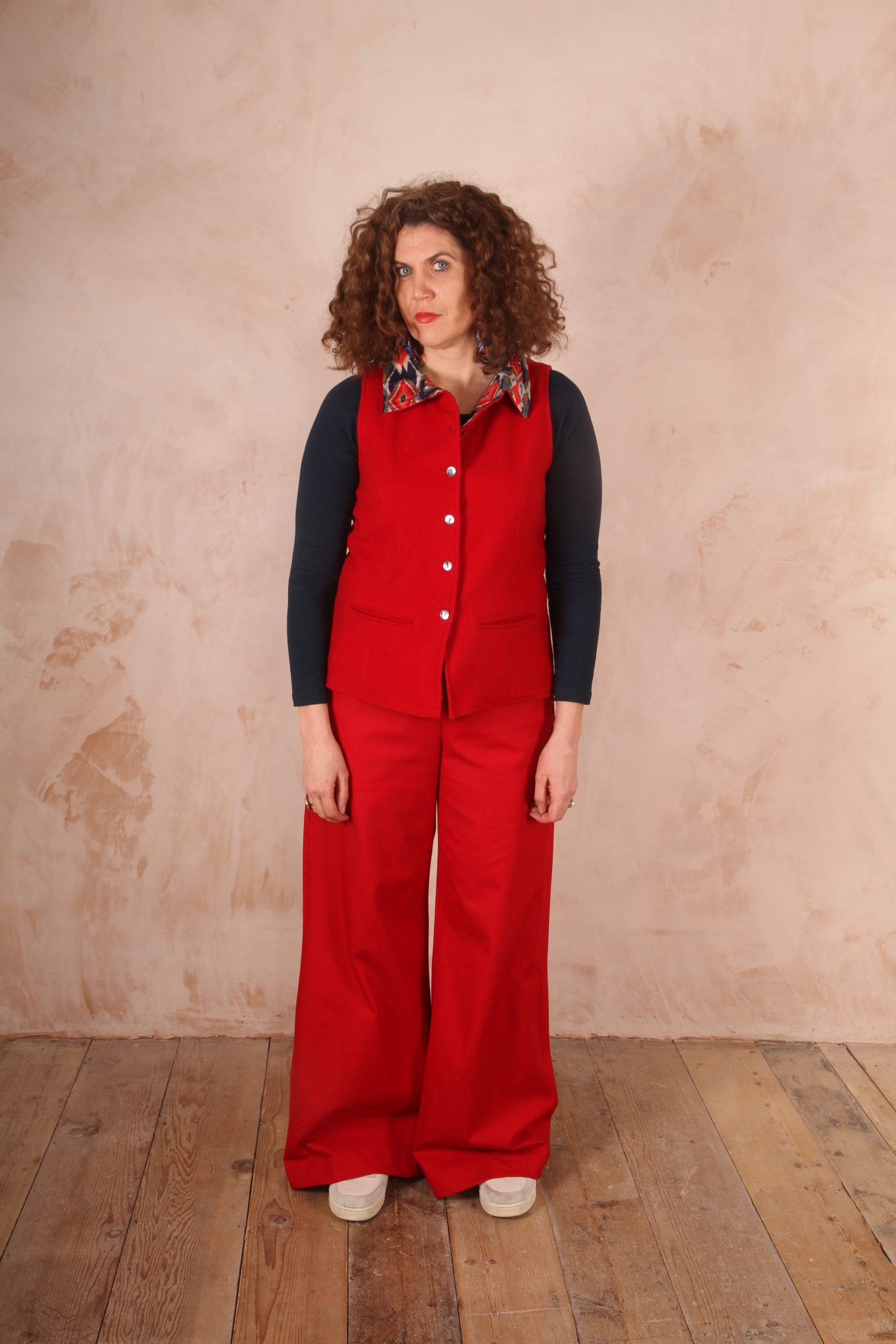 Kamu Trousers Stretch Cotton Poplin Chilli Pepper Red - Image 6