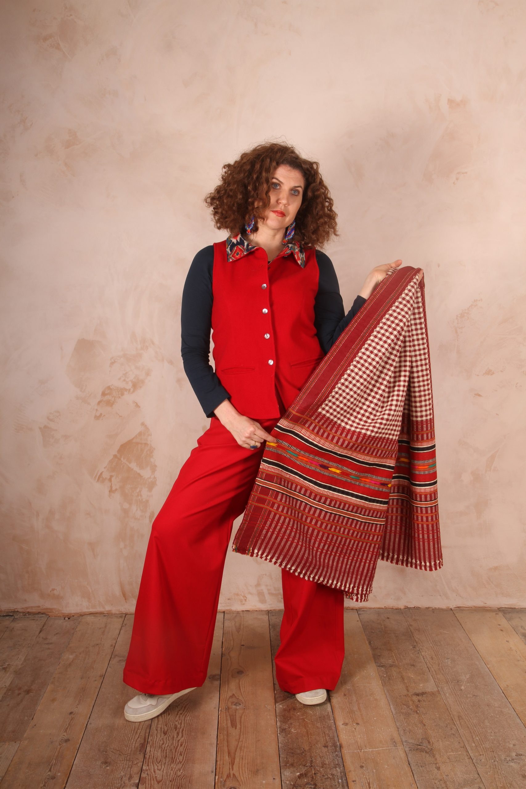 Kamu Trousers Stretch Cotton Poplin Chilli Pepper Red - Image 3