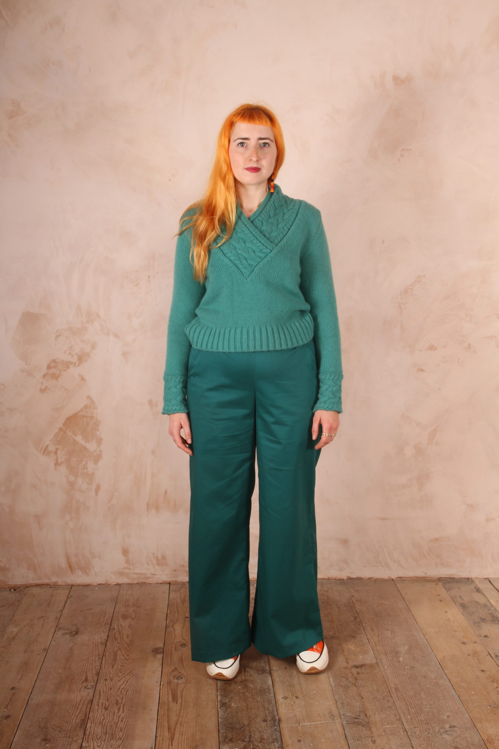 Kamu Trousers Stretch Cotton Poplin Teal