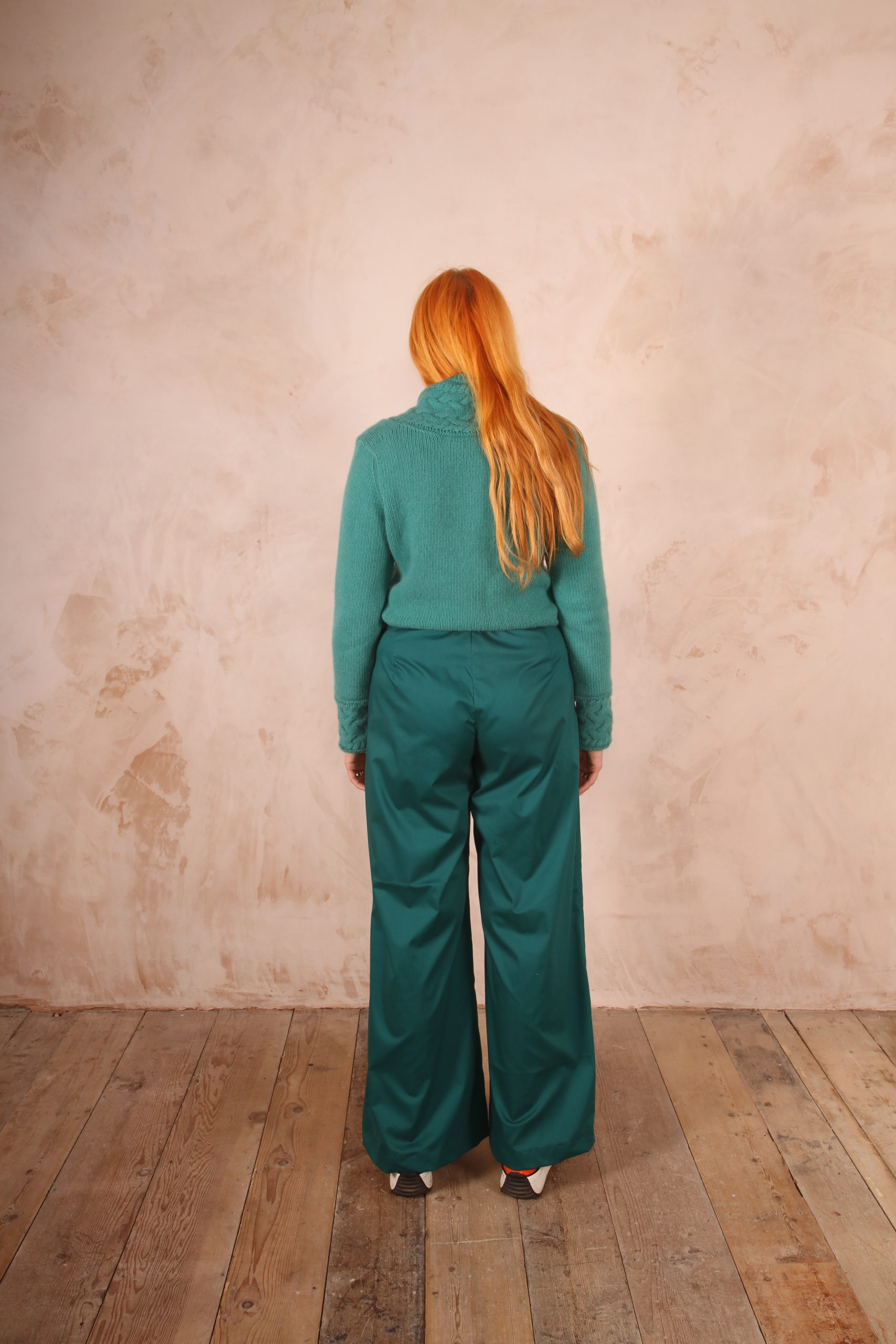 Kamu Trousers Stretch Cotton Poplin Teal - Image 5