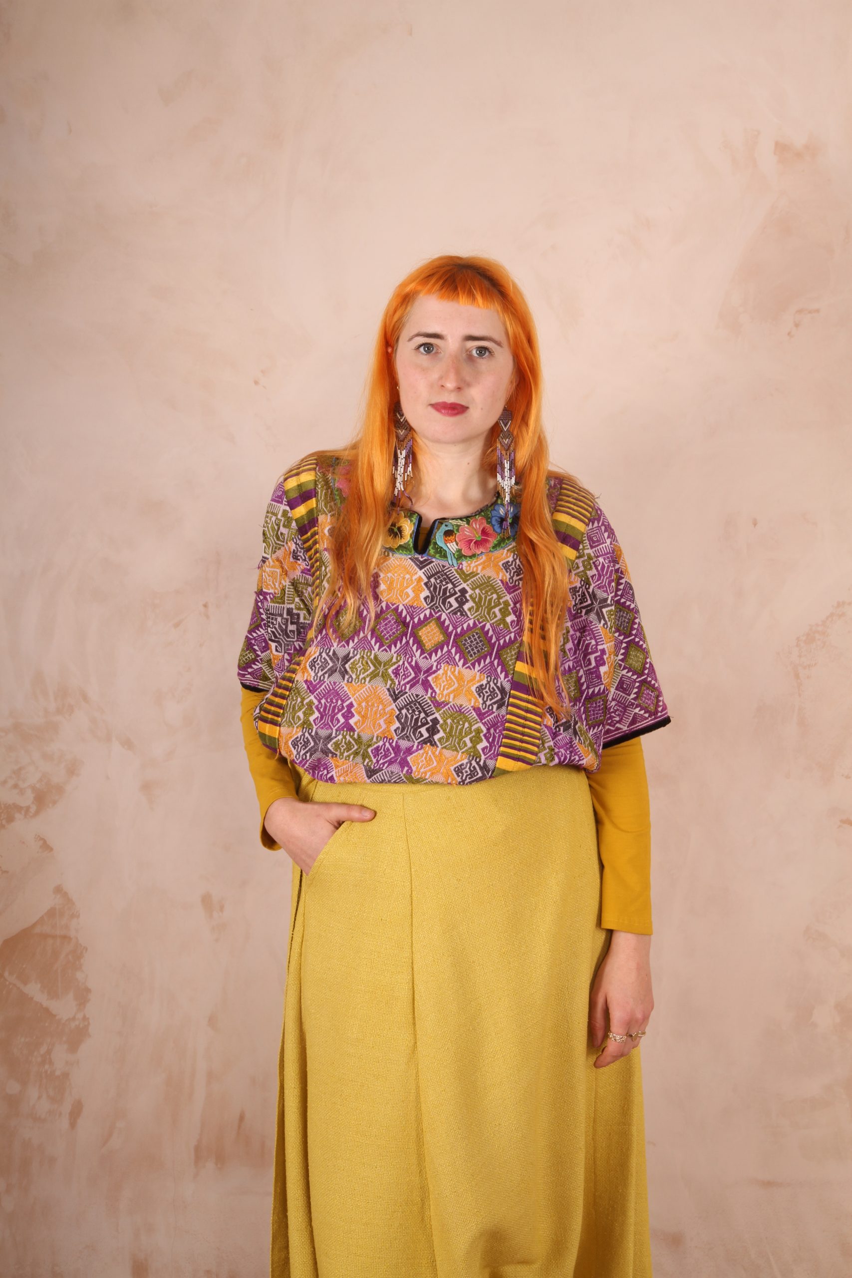 Freida Wrap Around Panelled Maxi Skirt Sunshine Yellow Raw Silk - Image 5