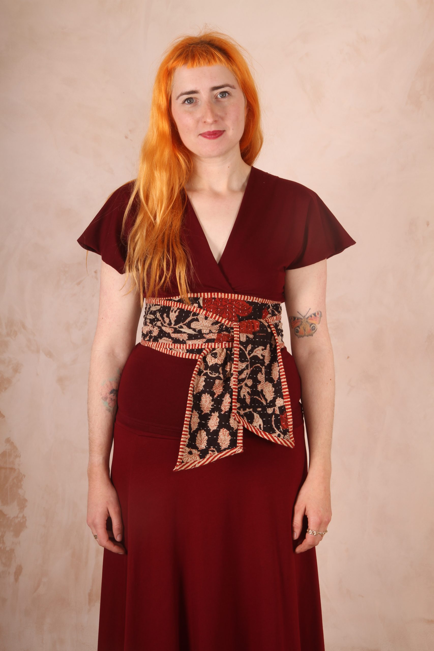 Amelie Kimono Top Cotton Lycra Hawthorn Red - Image 2