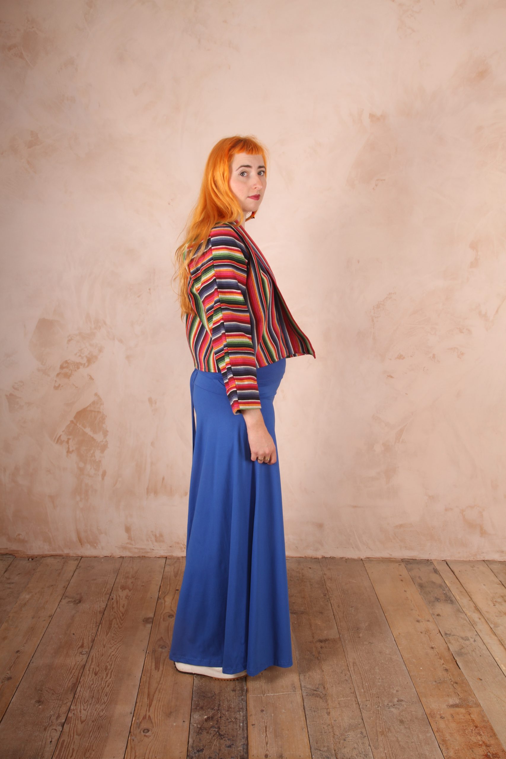 Dancing Trousers Wide Leg Cotton Lycra Cobalt Blue - Image 5